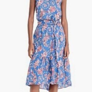 J.Crew Liberty® Flora Belle  Blue Midi Skirt 8 Like new